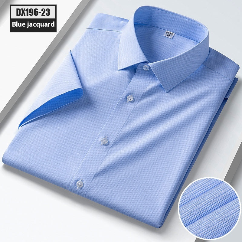 Summer New Silk Shirt Striped Short-sleeved Shirt For Men