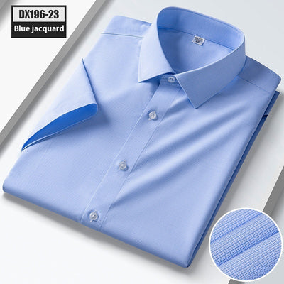 Summer New Silk Shirt Striped Short-sleeved Shirt For Men
