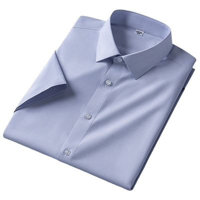 Summer New Silk Shirt Striped Short-sleeved Shirt For Men